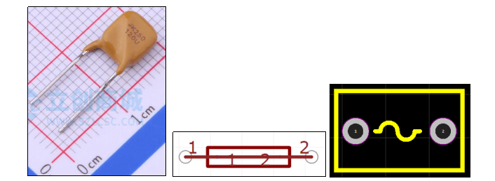自恢复保险丝实物图:展示自恢复保险丝的外观