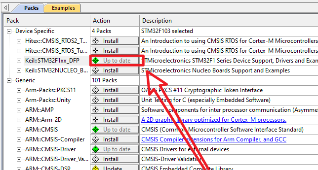 Keil芯片支持包更新完成