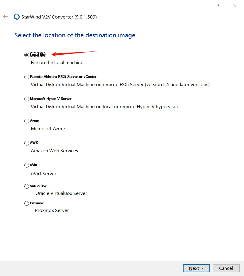StarWind转换工具界面3