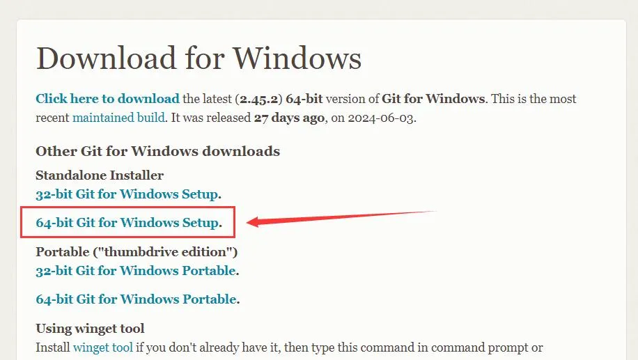 Git官网下载页面