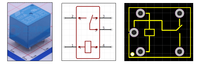单刀双掷继电器实物图:展示5V单刀双掷继电器的外观