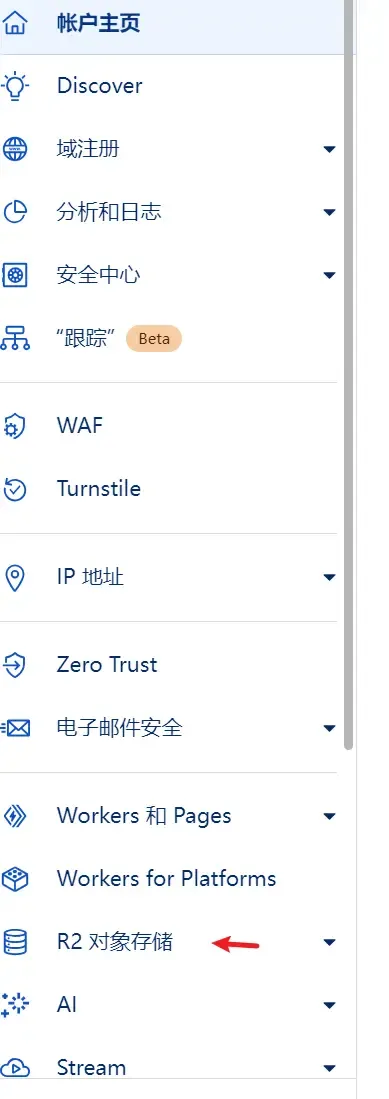 CloudFlare控制台R2入口
