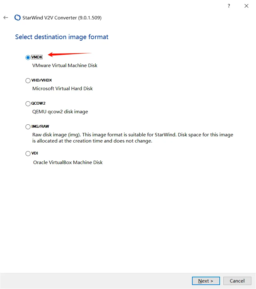 StarWind转换工具界面4