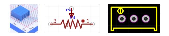 可变电阻实物图和原理图:展示可变电阻的外观和电路符号