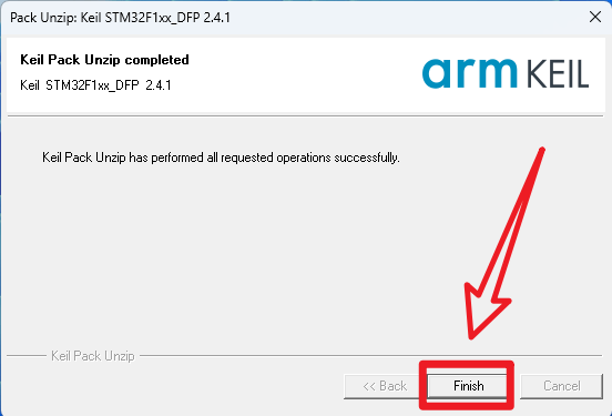 Keil芯片支持包安装完成