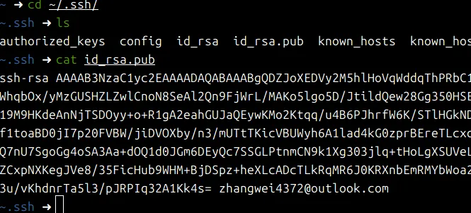Linux系统查看SSH公钥内容
