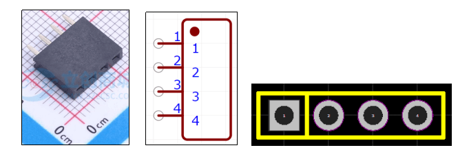 排母实物图:展示1*4P排母