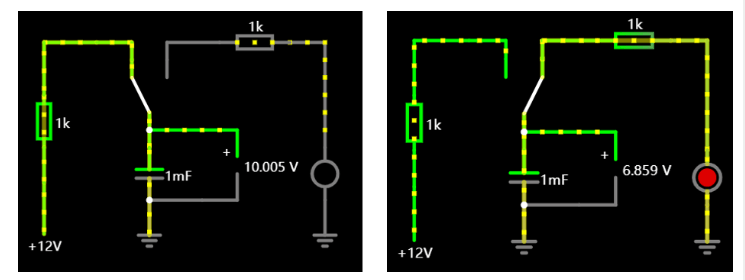 电容充电过程示意图:展示电容器储存电荷的过程