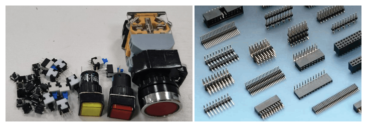 接插件间距示意图:展示不同间距的接插件